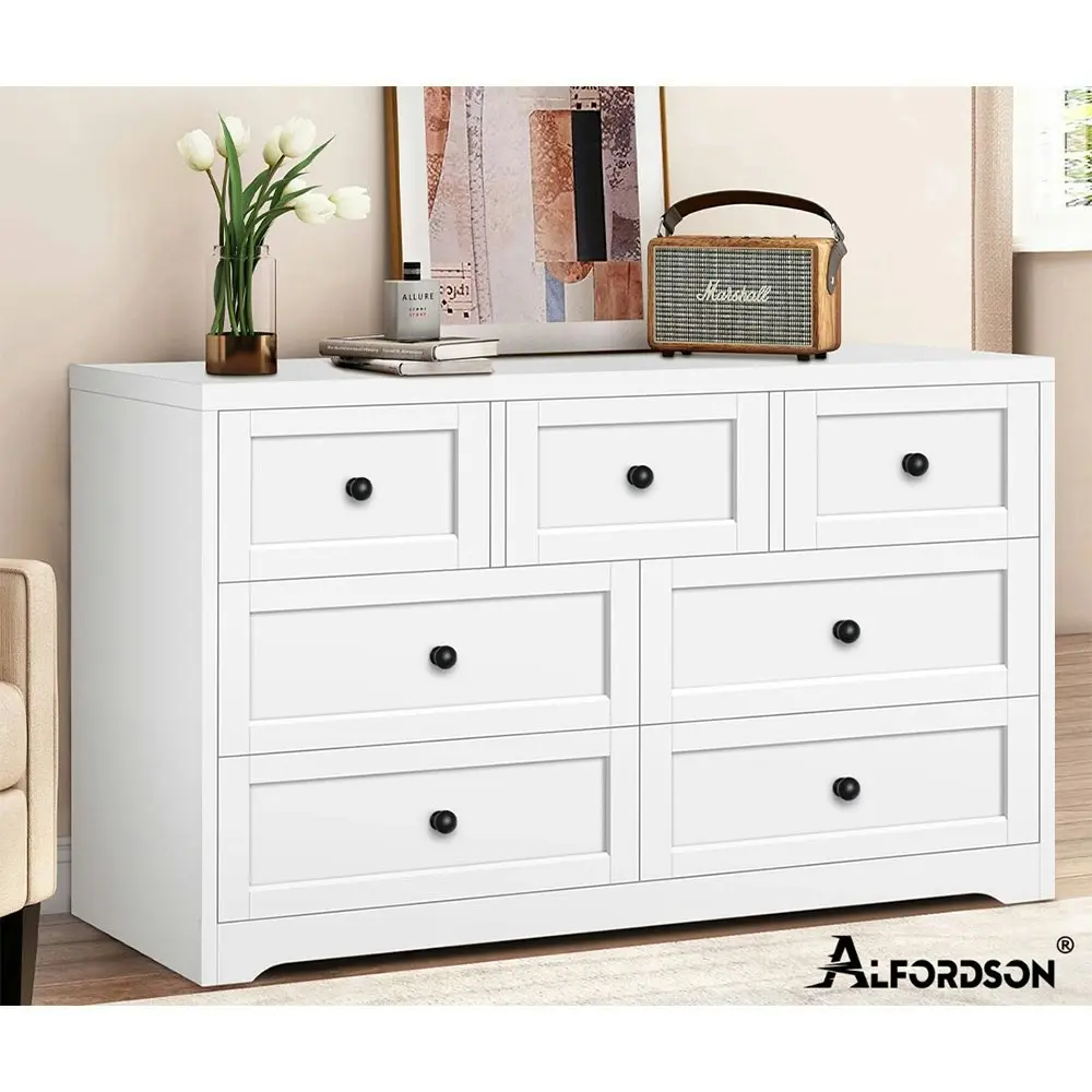 Alfordson 7 Chest of Drawers Hamptons White