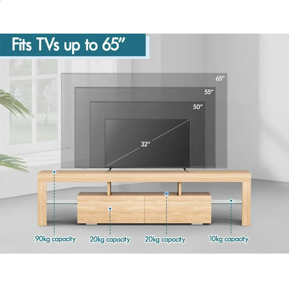 Alfordson Entertainment Unit 160cm LED Oak