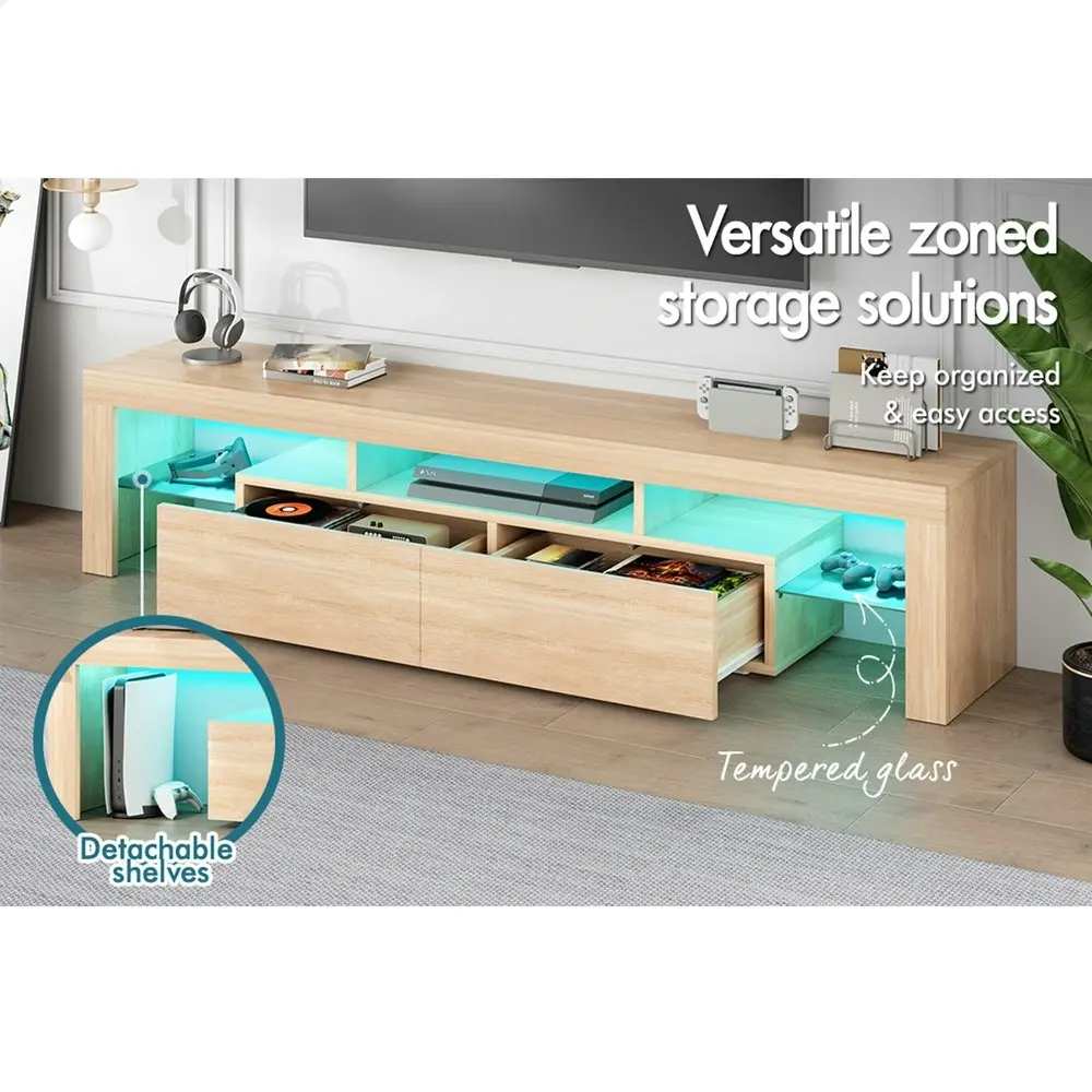 Alfordson Entertainment Unit 160cm LED Oak