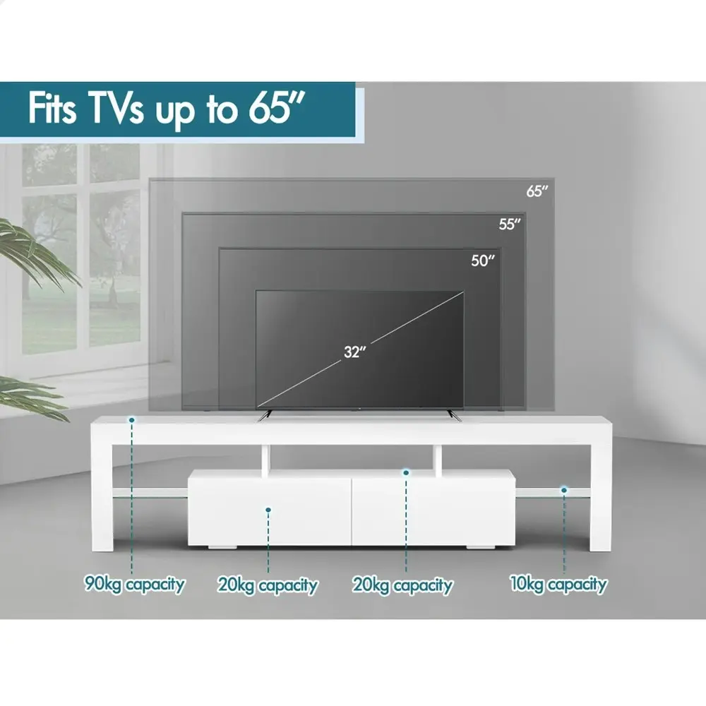 Alfordson Entertainment Unit 160cm LED White