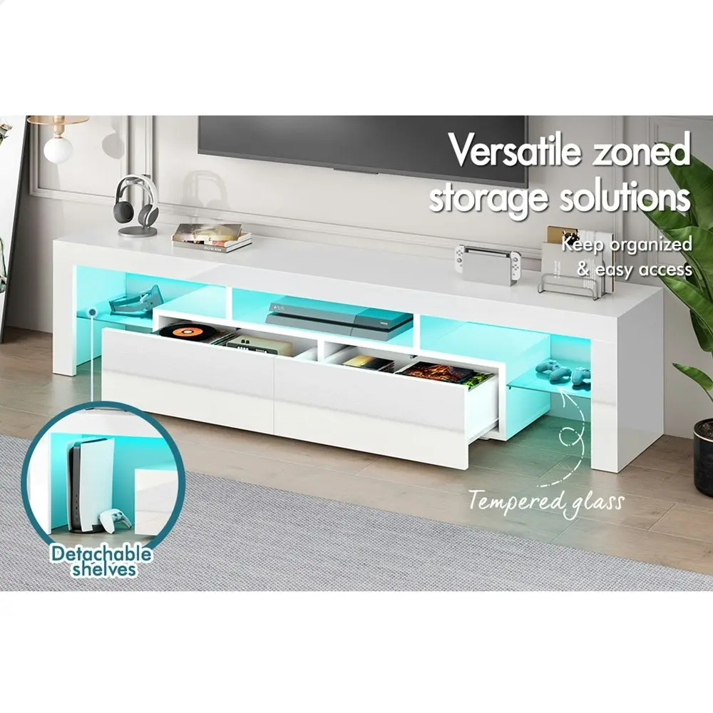 Alfordson Entertainment Unit 160cm LED White