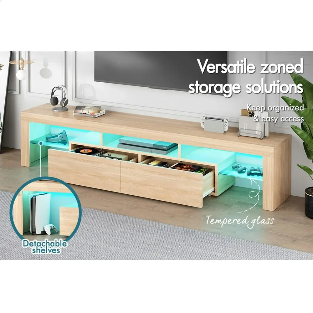 Alfordson Entertainment Unit 180cm LED Oak