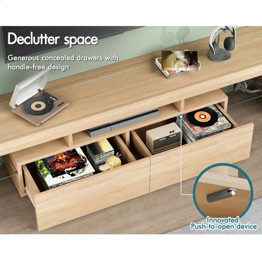 Alfordson Entertainment Unit 180cm LED Oak