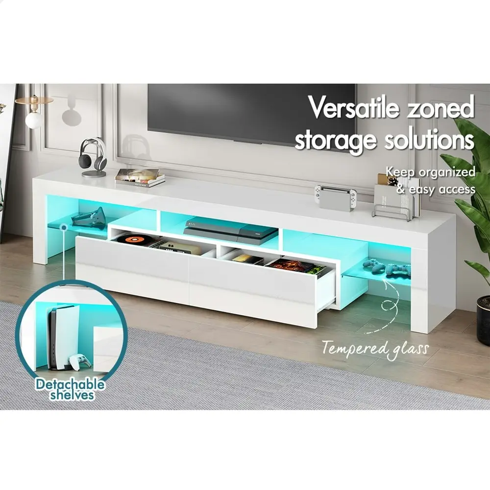 Alfordson Entertainment Unit 180cm LED White