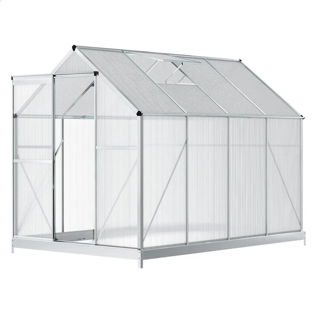 Alfordson Greenhouse Aluminium Polycarbonate Garden Storage Shed 2.5x1.9x1.8M