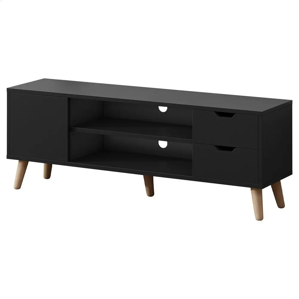 Alfordson Entertainment Unit Cabinet Black 120cm