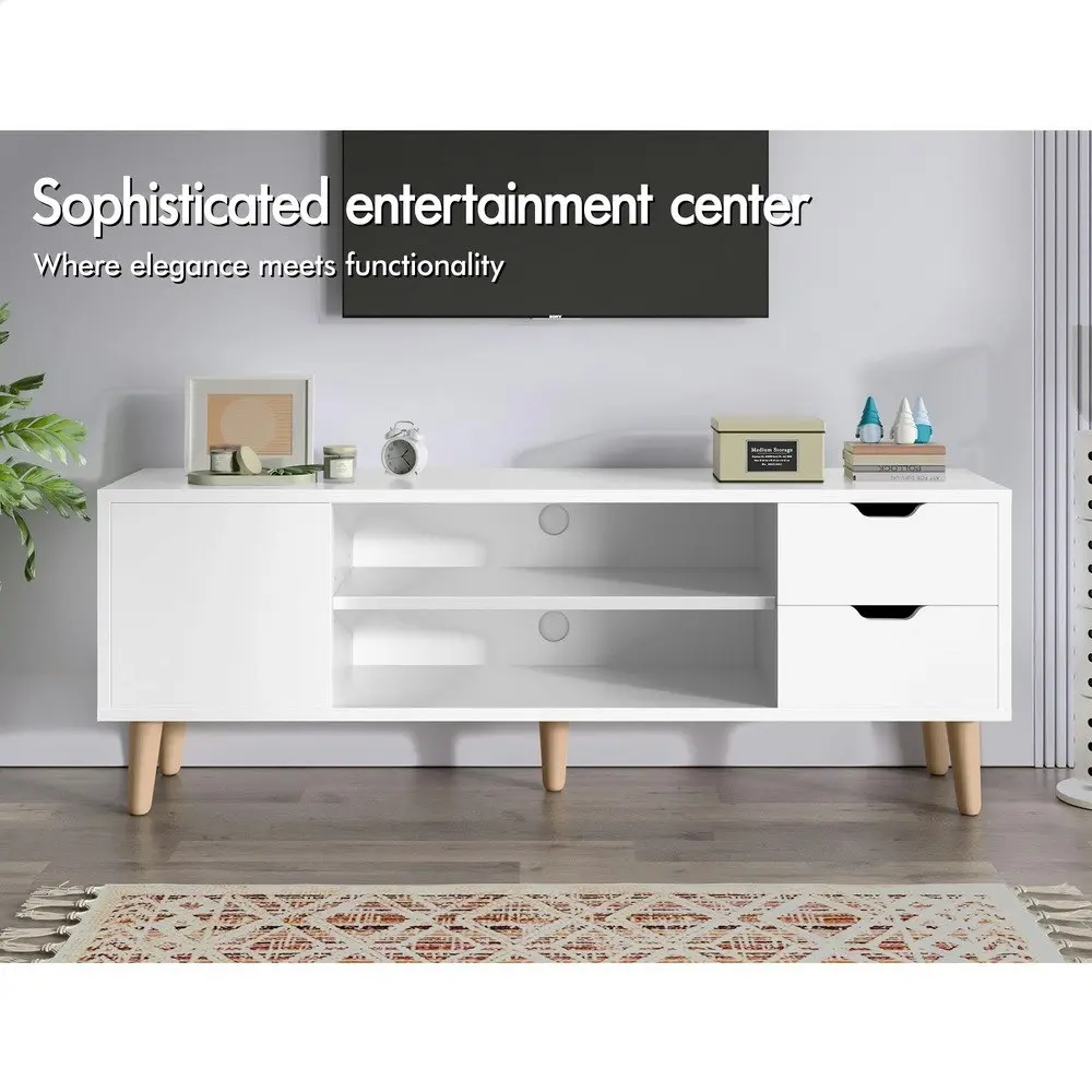 Alfordson Entertainment Unit Cabinet White 120cm