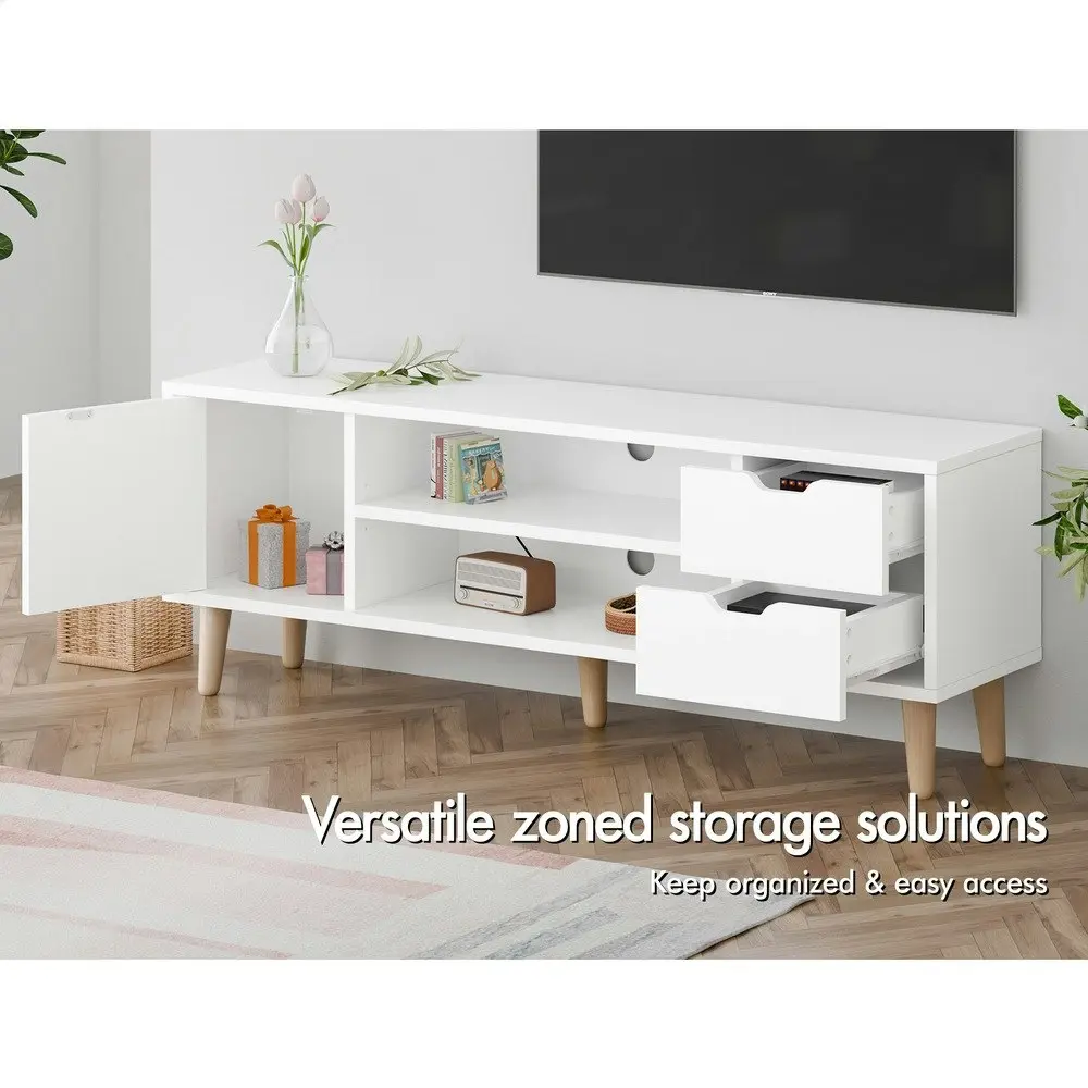 Alfordson Entertainment Unit Cabinet White 120cm