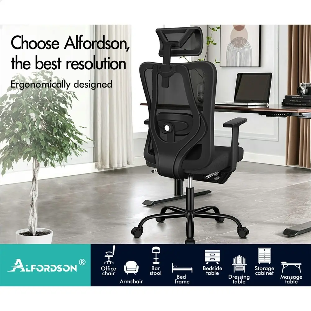 Alfordson Ergonomic Executive Mesh Office Chair All Black