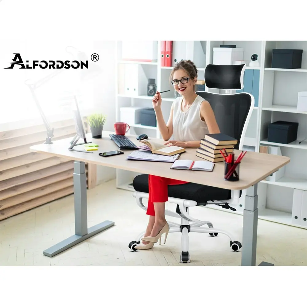 Alfordson Ergonomic Executive Mesh Office Chair Black White