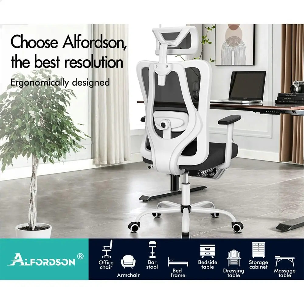 Alfordson Ergonomic Executive Mesh Office Chair Black White