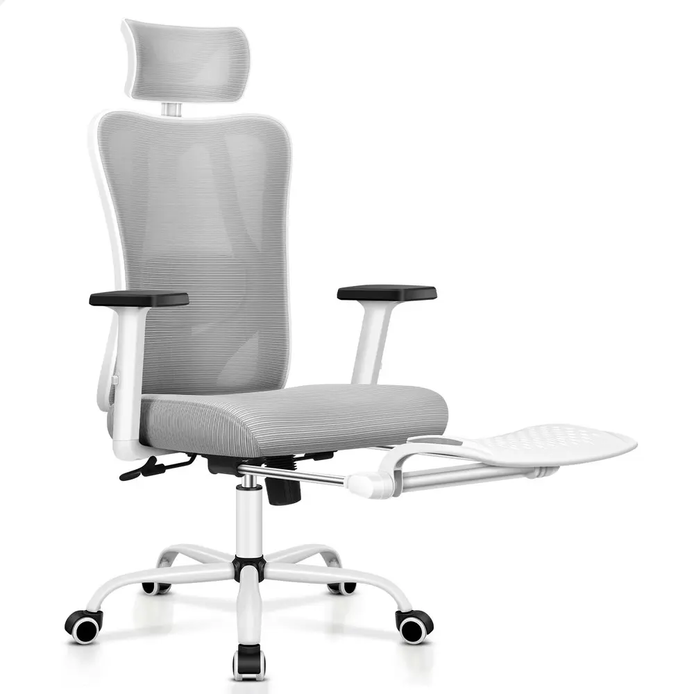 Alfordson Ergonomic Executive Mesh Office Chair Grey White