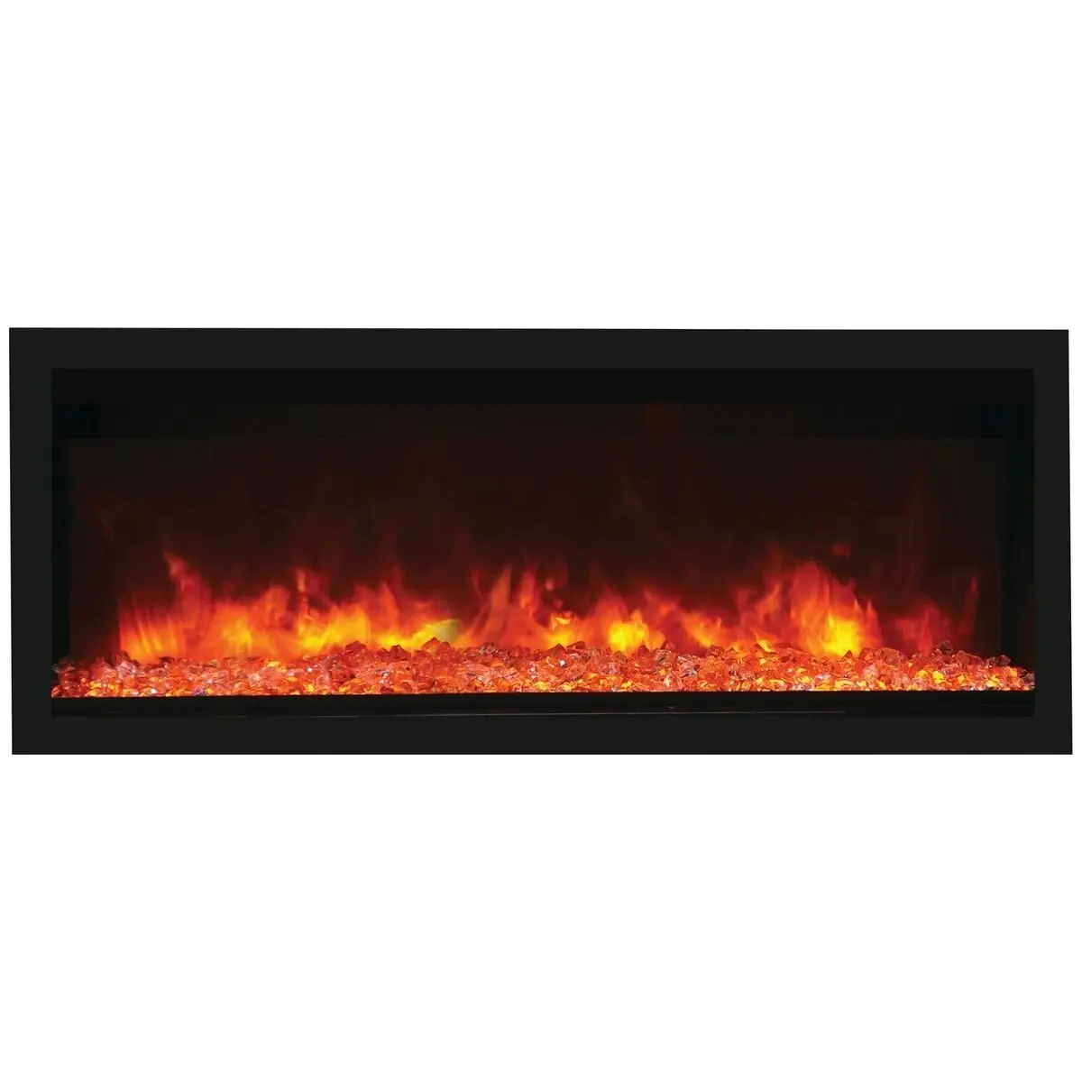 Remii 55 Inch Extra Tall Indoor Built-in Electric Fireplace with Black Steel Surround