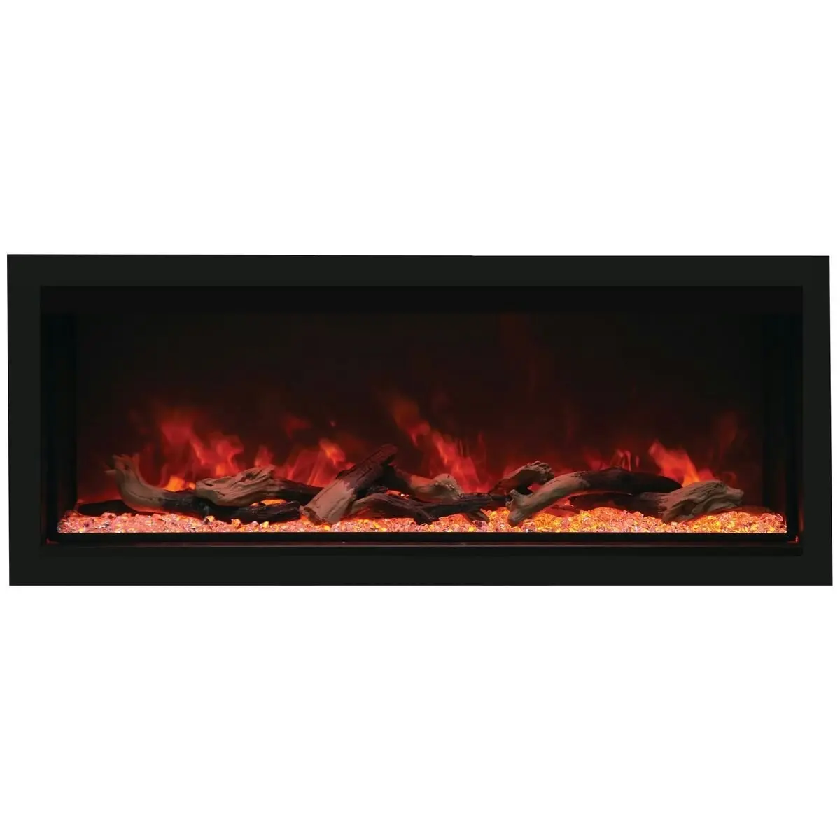 Remii 55 Inch Extra Tall Indoor Built-in Electric Fireplace with Black Steel Surround