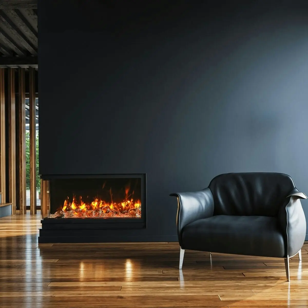 Remii 72 Inch Indoor 3 Sided Electric Fireplace