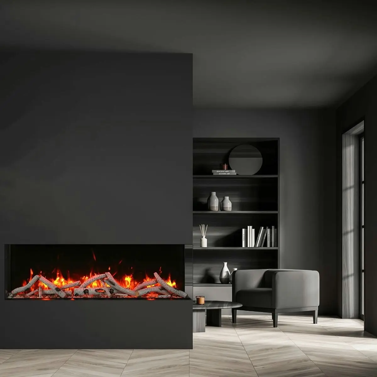 Remii 72 Inch Indoor 3 Sided Electric Fireplace