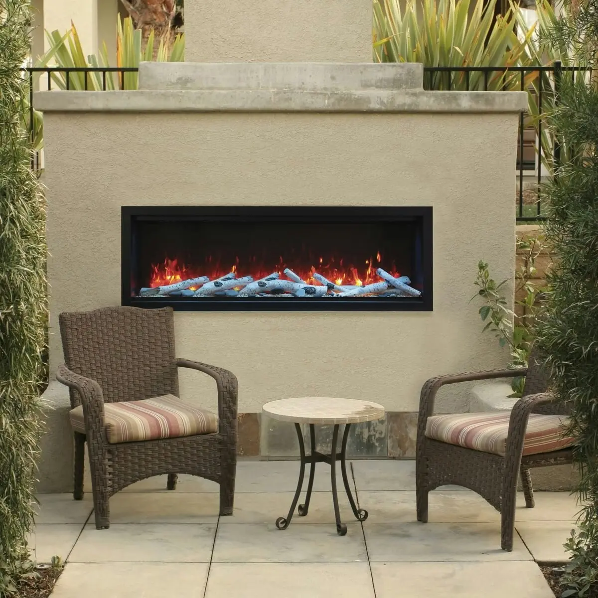 Remii 65 Inch Extra Tall Indoor Built-in Electric Fireplace with Black Steel Surround