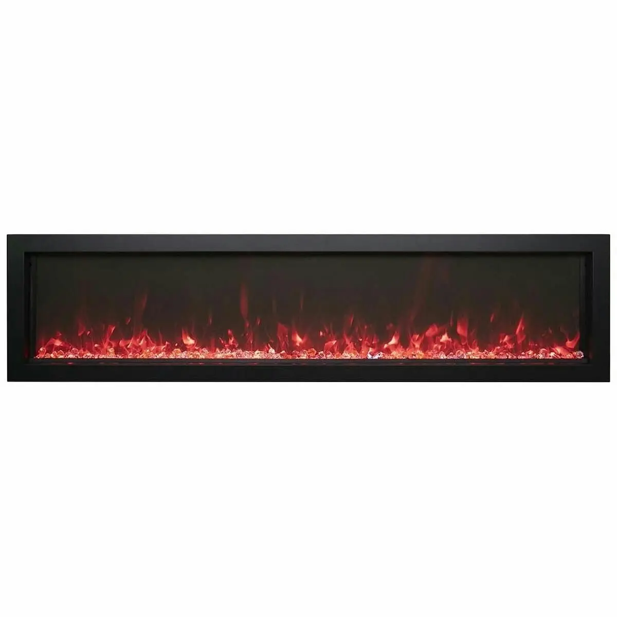 Remii 55 Inch Extra Slim Indoor Built In Electric Fireplace with Black Steel Surround