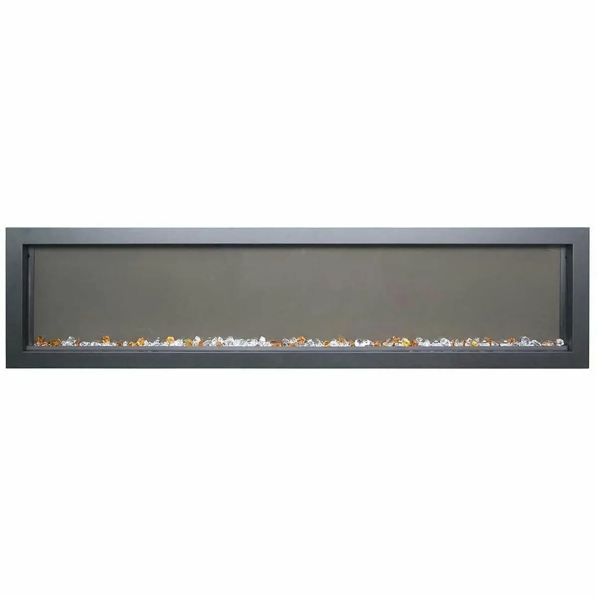 Remii 55 Inch Extra Slim Indoor Built In Electric Fireplace with Black Steel Surround