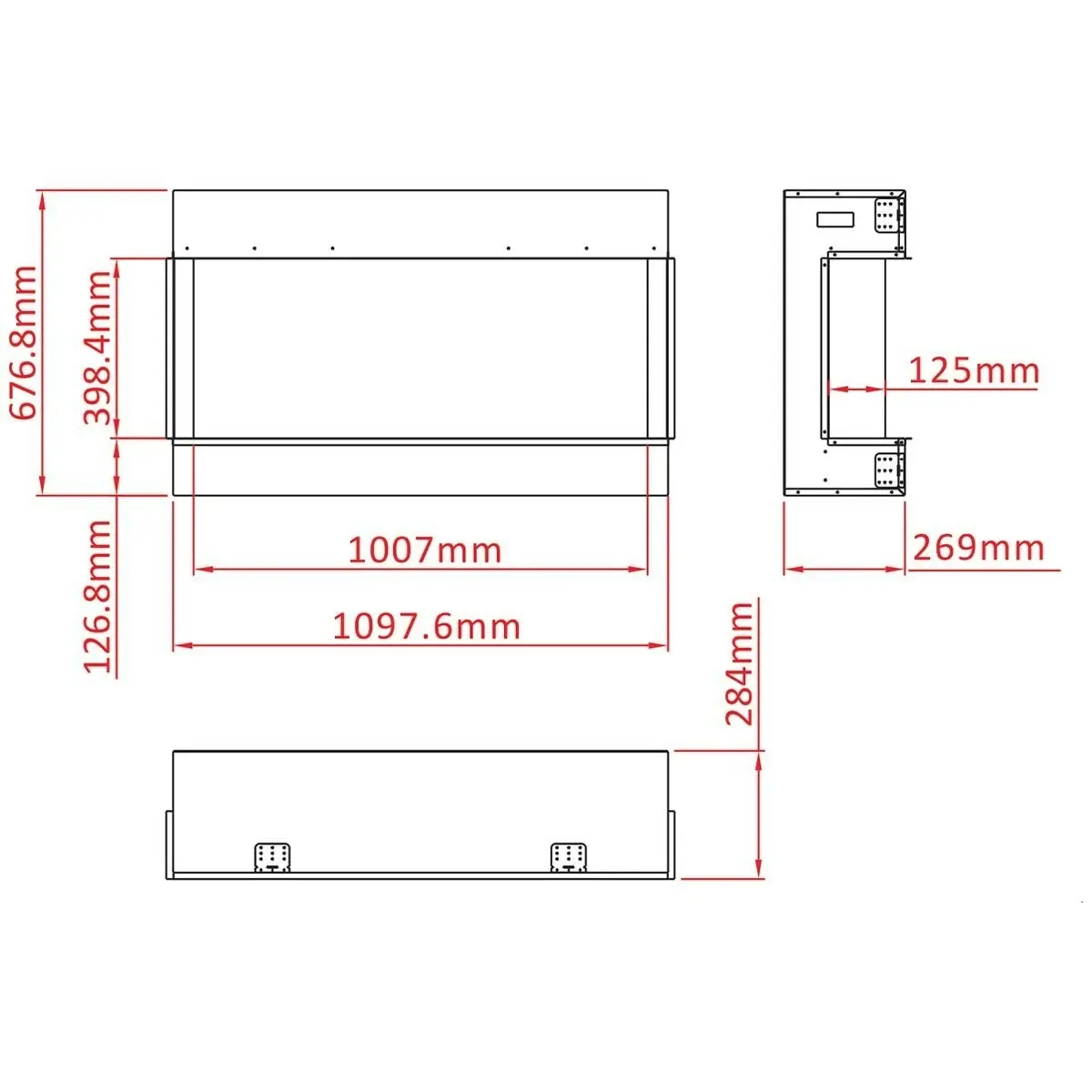 Remii 40 Inch Indoor 3 Sided Electric Fireplace