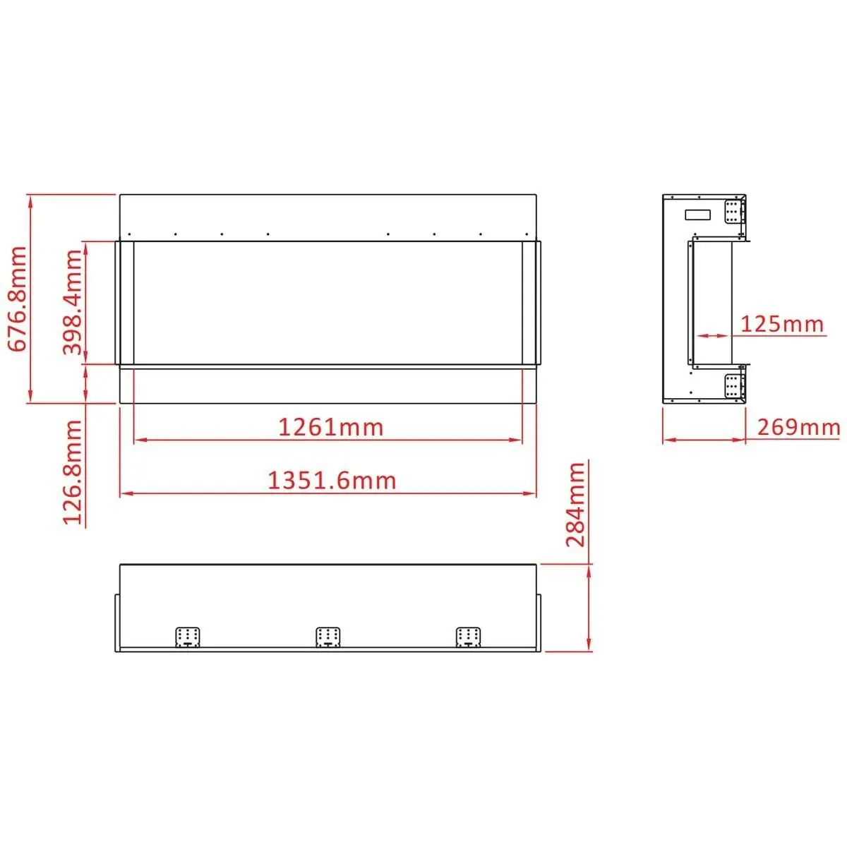 Remii 50 Inch Indoor 3 Sided Electric Fireplace