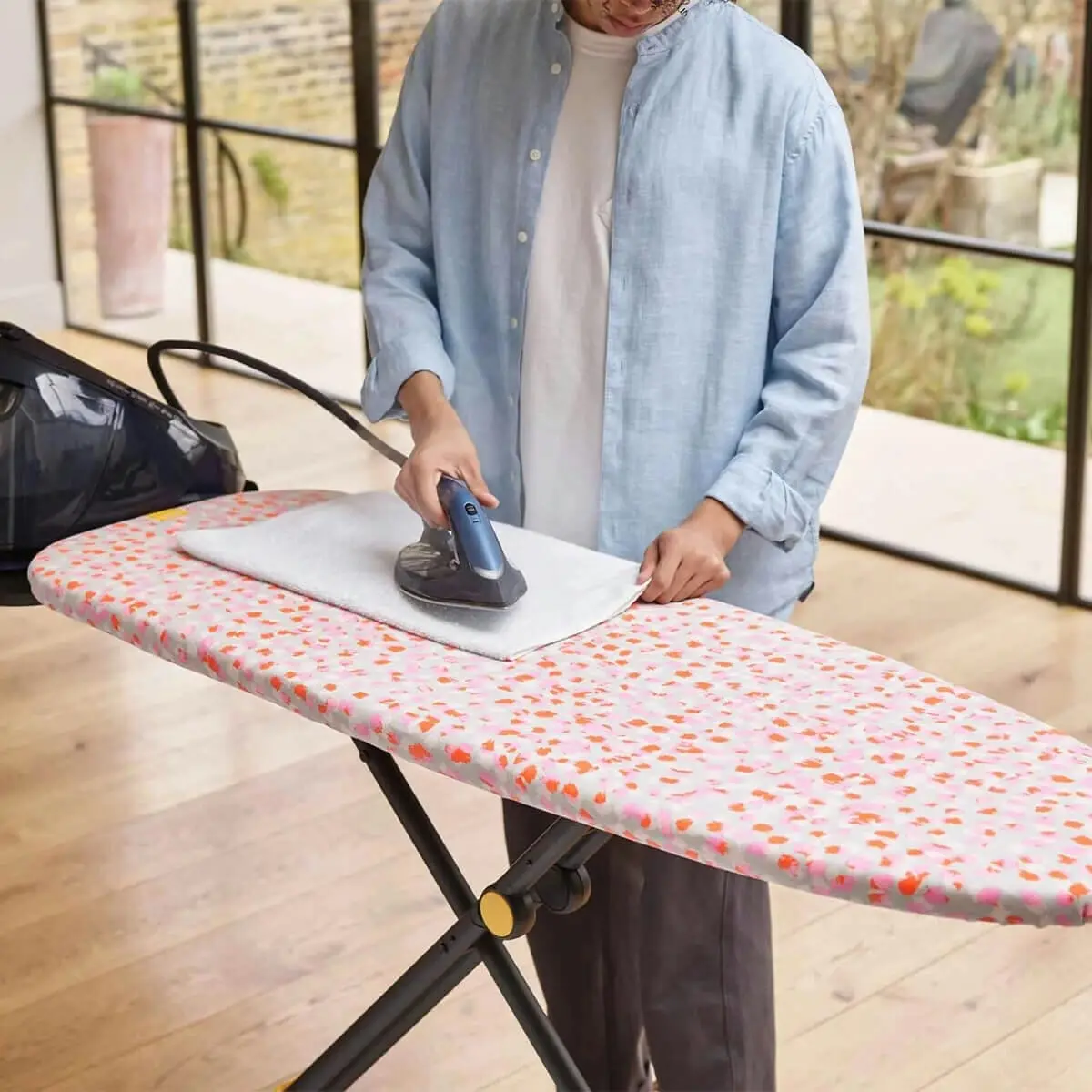 Joseph Joseph Glide Max Large easy-store Ironing Board with Extra-large Retractable Steam Iron Rest - Peach Blossom