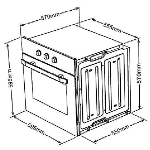 Omega 60cm Built-In Stainless Steel Oven