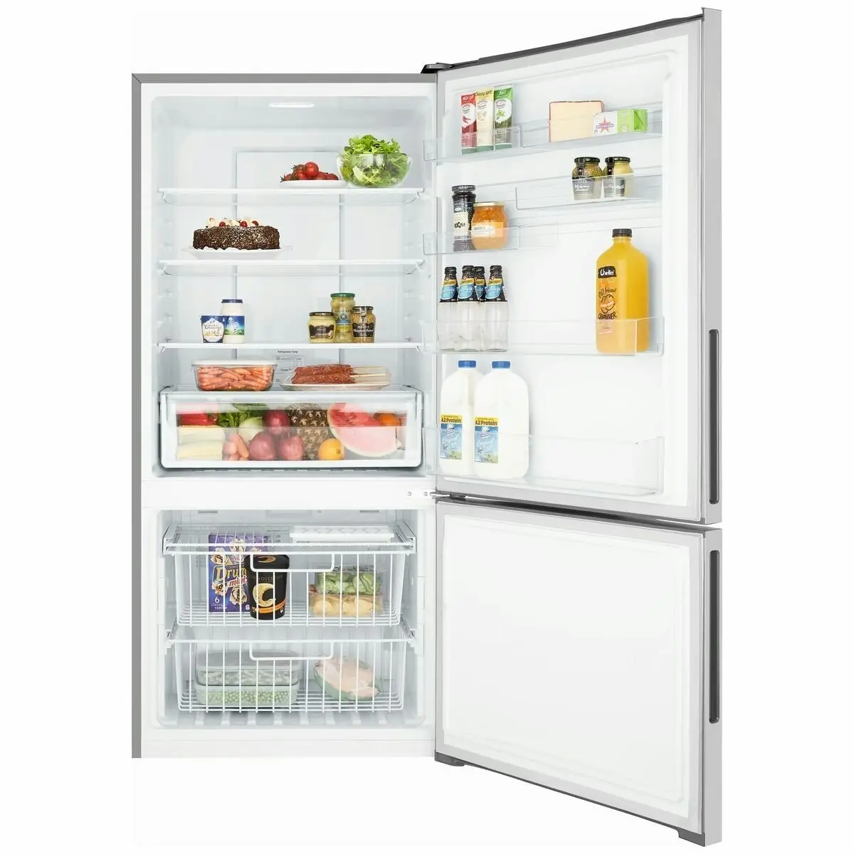 Kelvinator 496L Bottom Mount Frost Free Fridge Silver