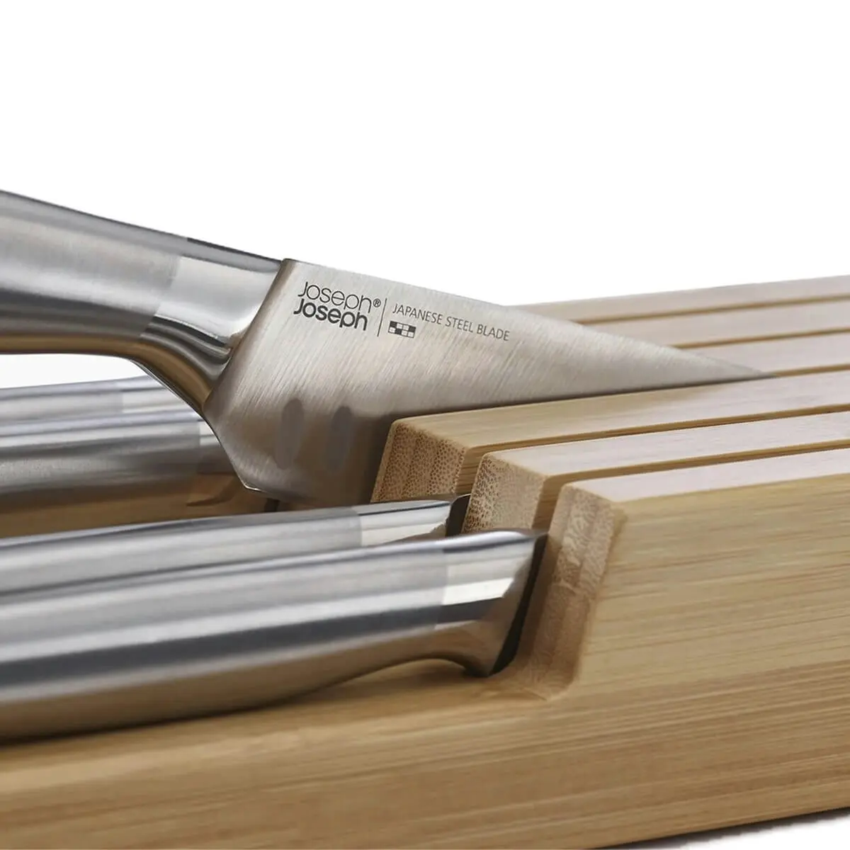 Joseph Joseph Elevate Steel Knives Bamboo Store 5-piece Knife Set with In-drawer Storage Tray