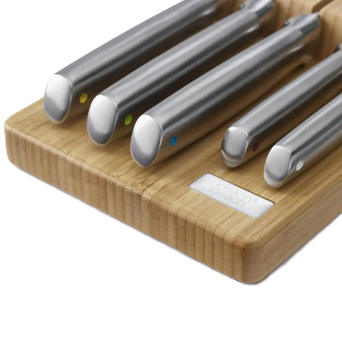 Joseph Joseph Elevate Steel Knives Bamboo Store 5-piece Knife Set with In-drawer Storage Tray