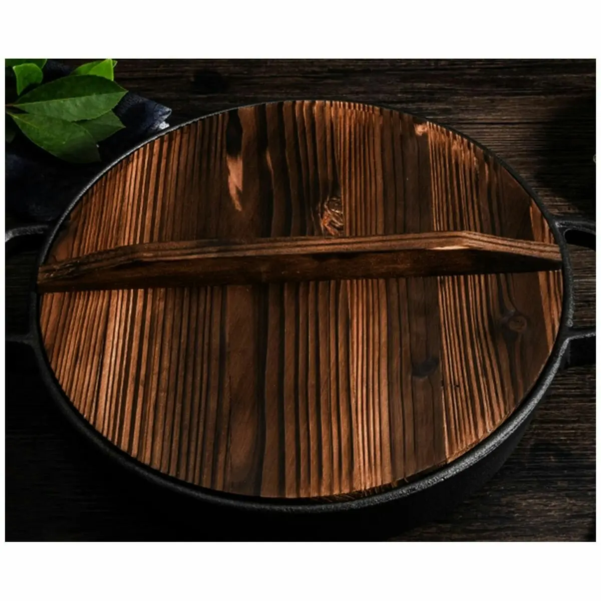 Soga 29cm Deep Frying Pan with Wooden Lid