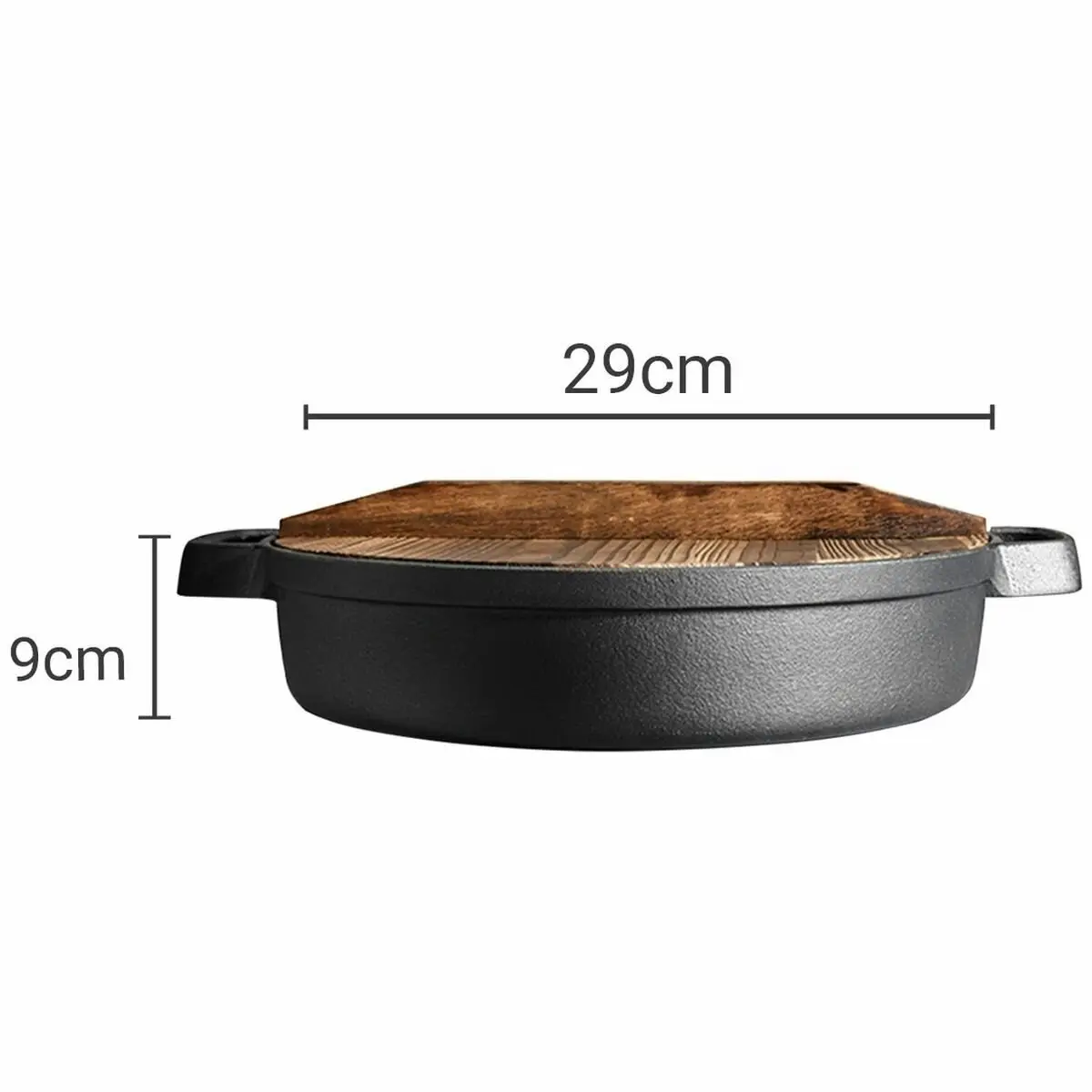 Soga 29cm Deep Frying Pan with Wooden Lid