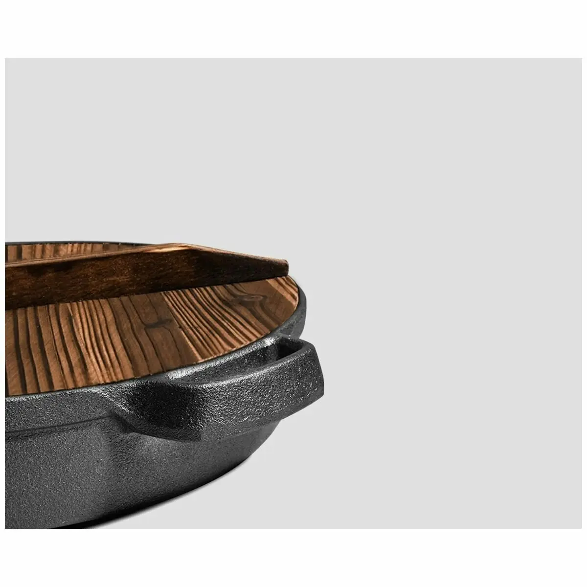 Soga 29cm Deep Frying Pan with Wooden Lid