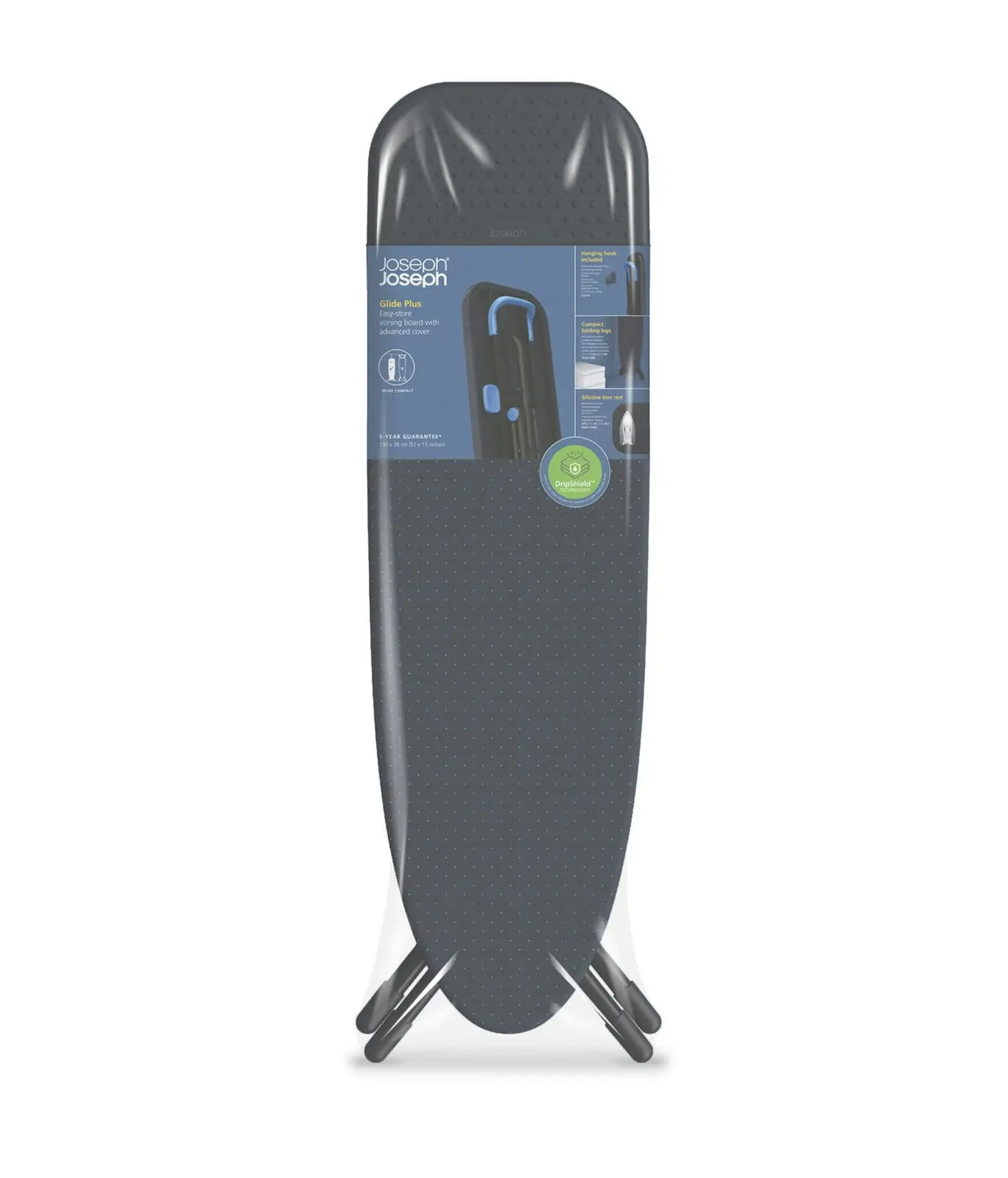 Joseph Joseph Glide Eas-Store Black Ironing Board with Advanced Cover