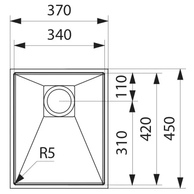 Franke Peak Single Bowl Undermount Sink