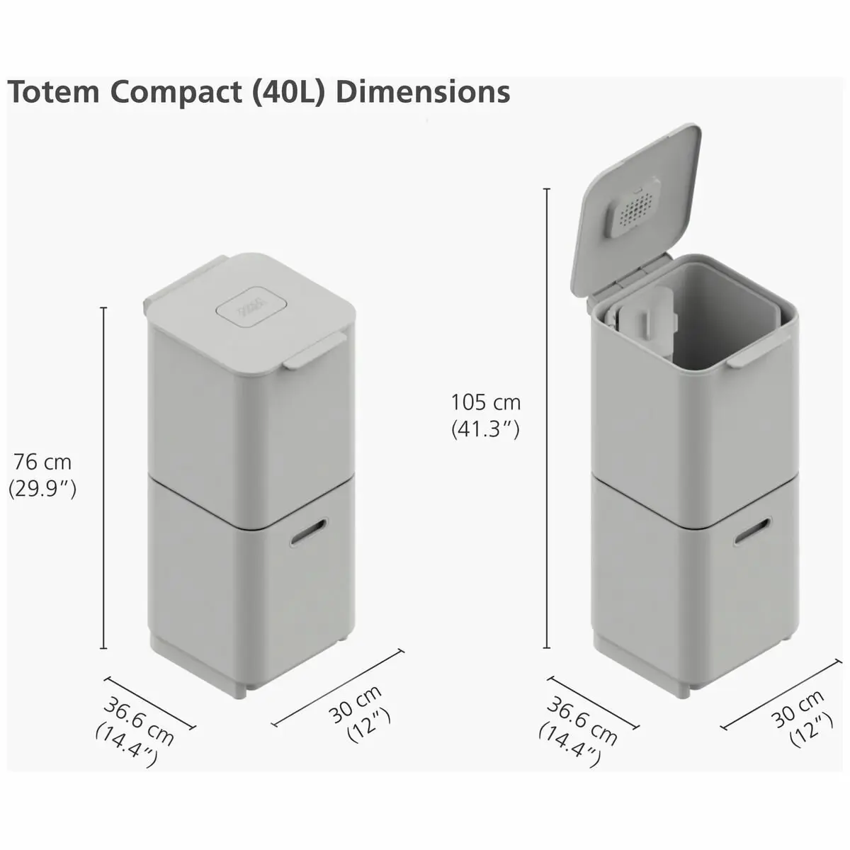 Joseph Joseph Jopseh Joseph Totem Compact 40L Waste & Recycling Bin