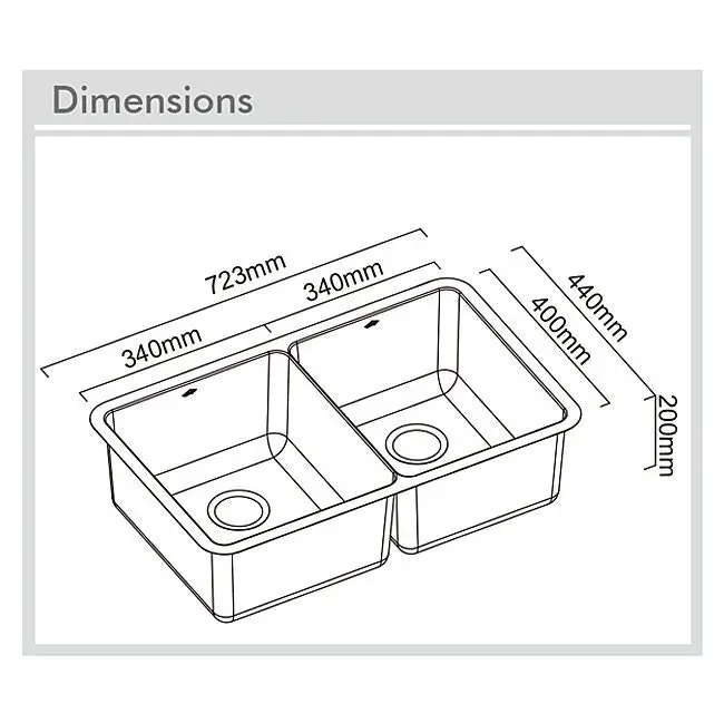 Abey Lucia Double Bowl Sink Pack