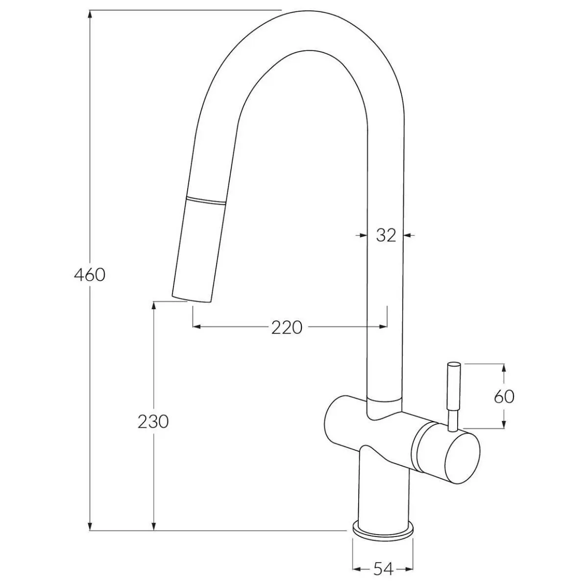 Sussex Taps Voda Sink Mixer Pullout Brushed Brass Gold