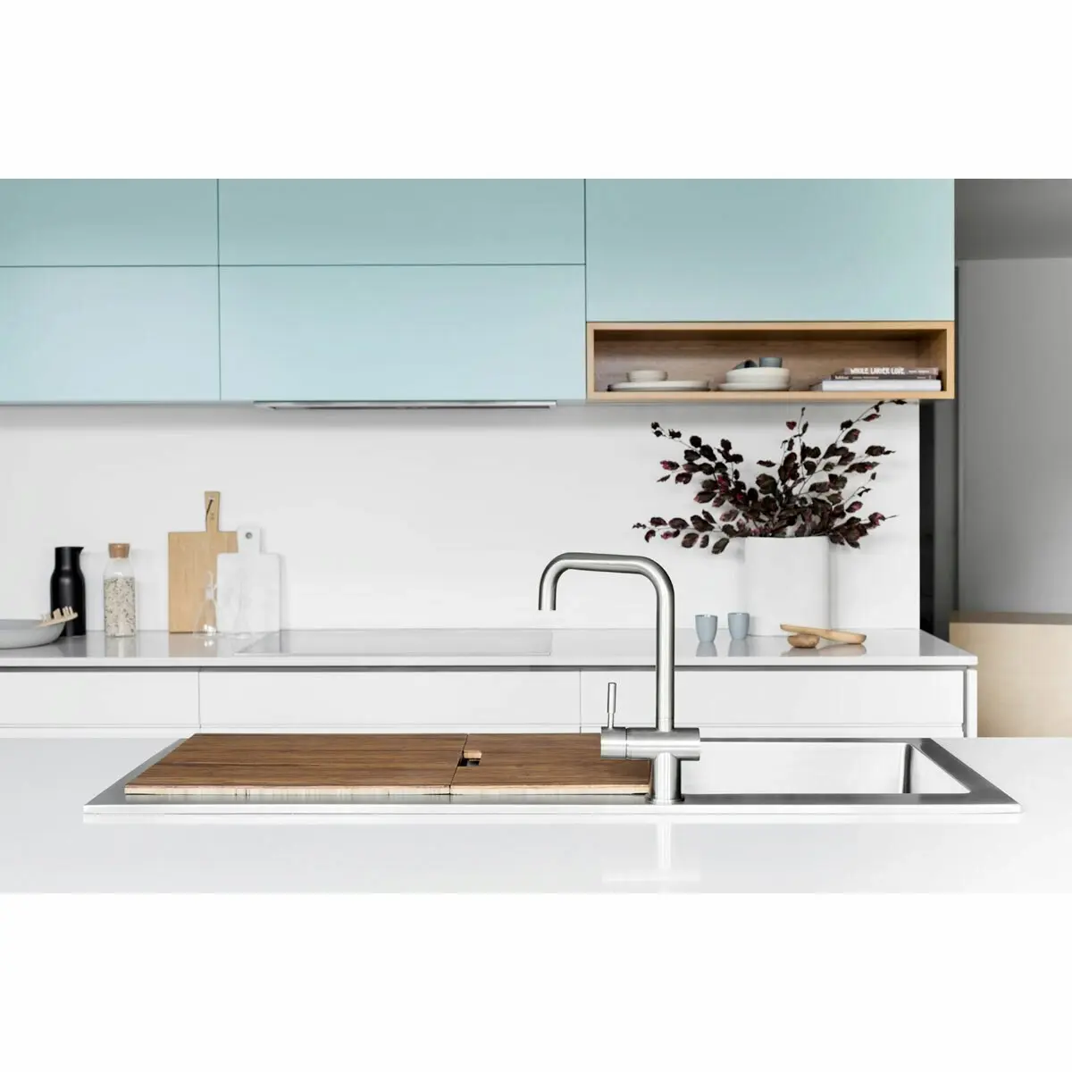 Sussex Taps Voda Square Sink Mixer Tap - Brushed Nickel