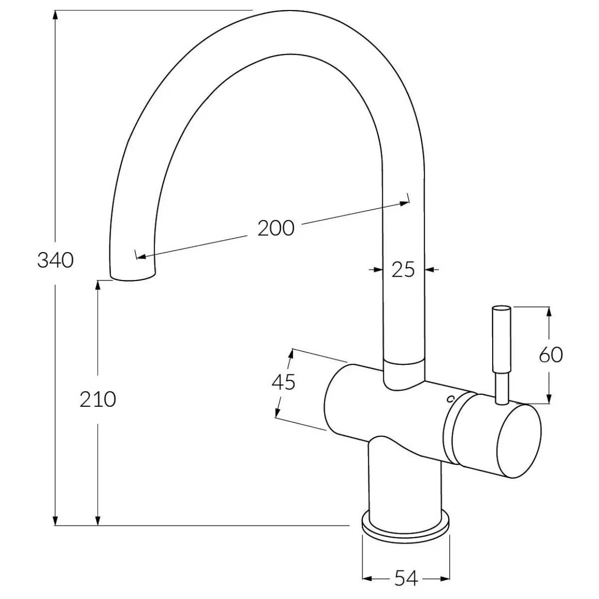 Sussex Taps Voda Sink Mixer Curved Brushed Brass Gold