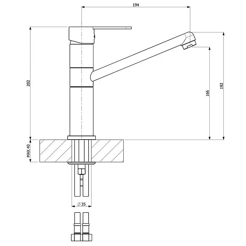 Armando Vicario Isa Kitchen Mixer Tap