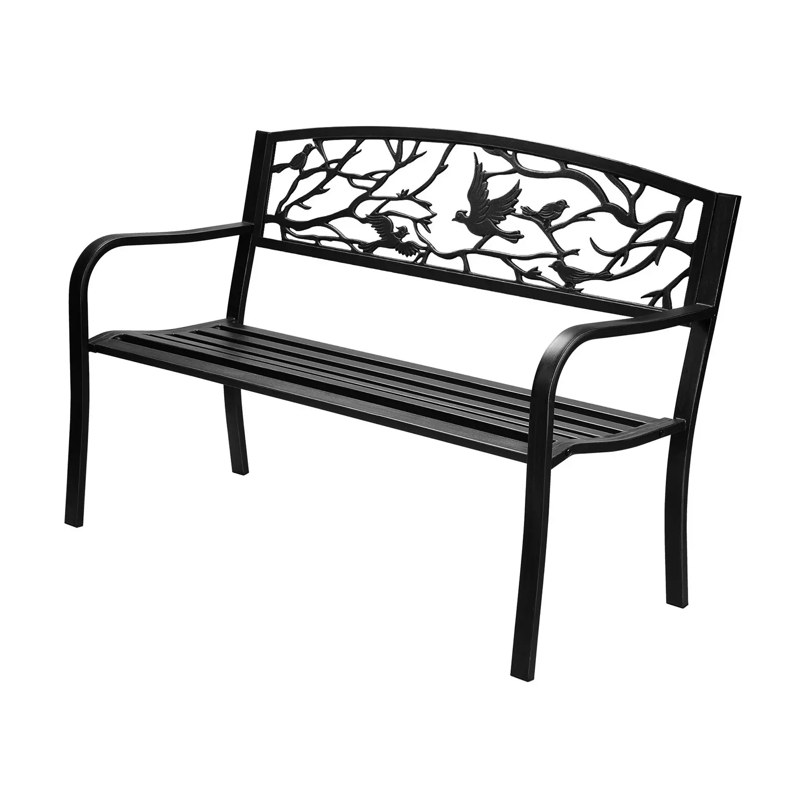 Livsip Garden Bench Seat Outdoor Chair Furniture Backyard Patio Bird Pattern