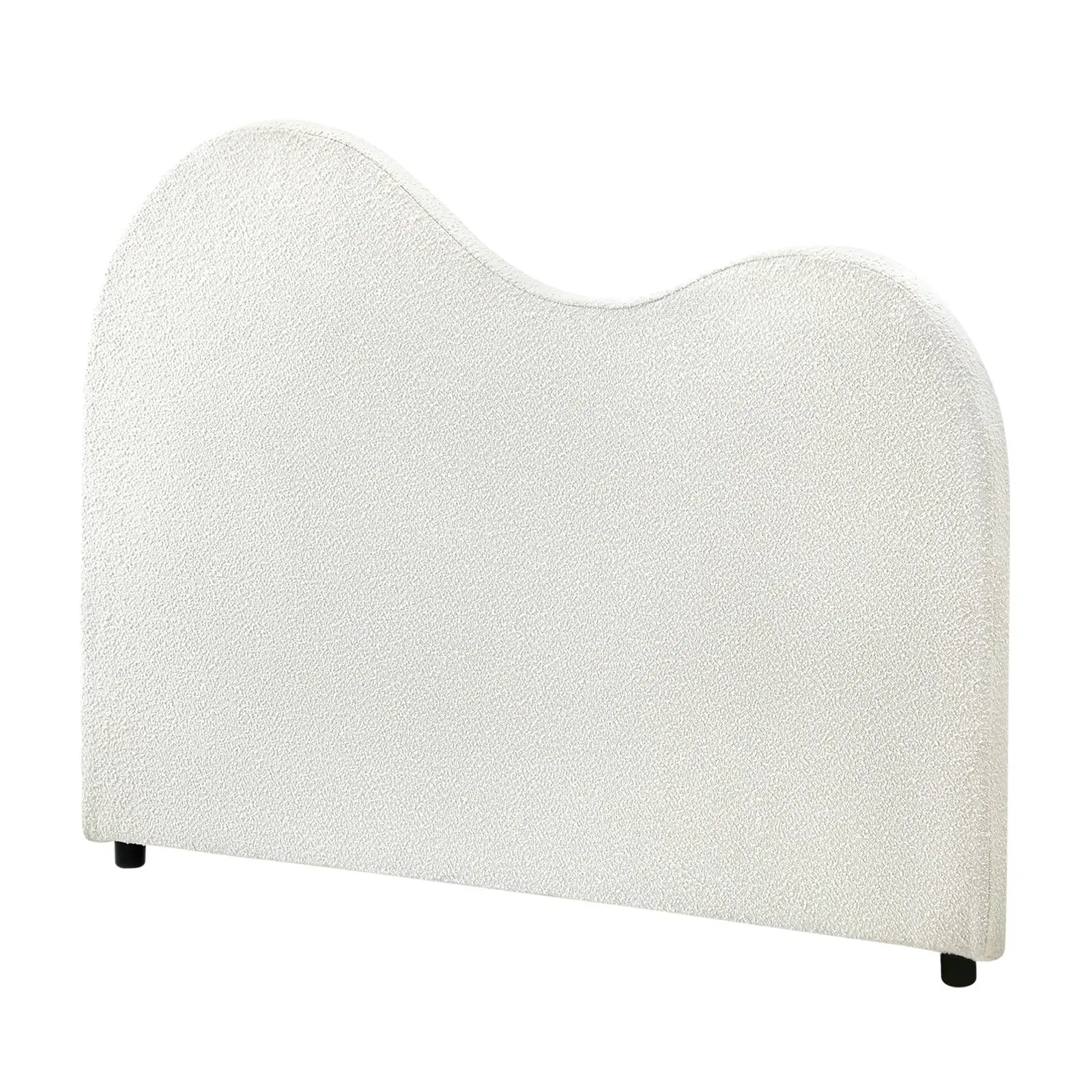 Oikiture Bed Head King Single Size Headboard Bedhead Boucle Fabric White