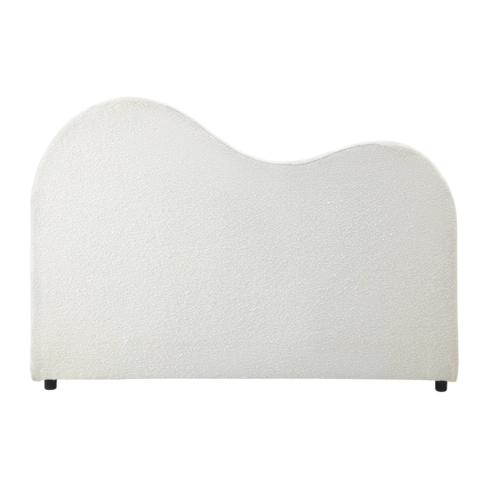 Oikiture Bed Head Single Size Headboard Bedhead Boucle Fabric White