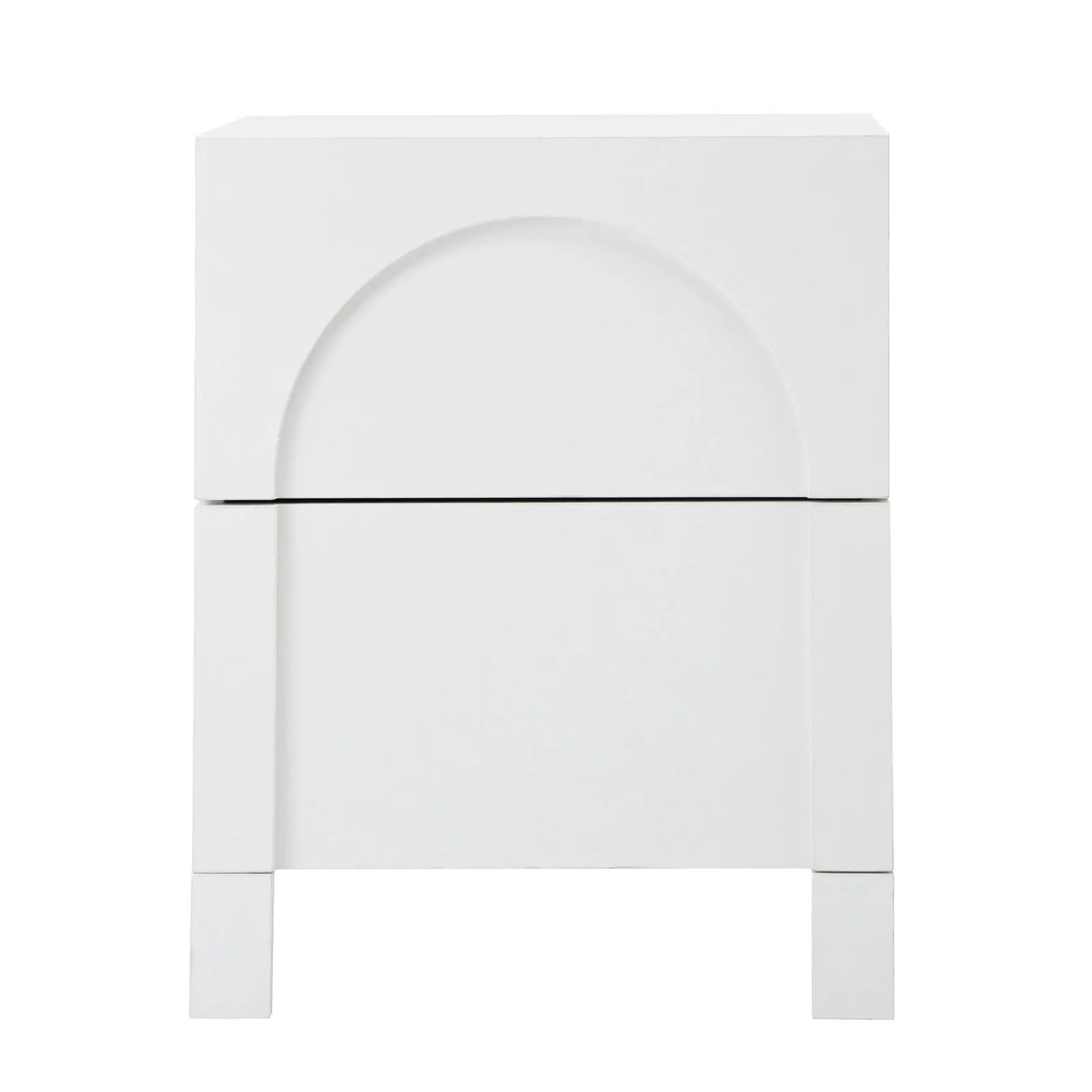 Oikiture 2X Bedside Table 2 Drawers Side Table Storage Cabinet Nightstand White