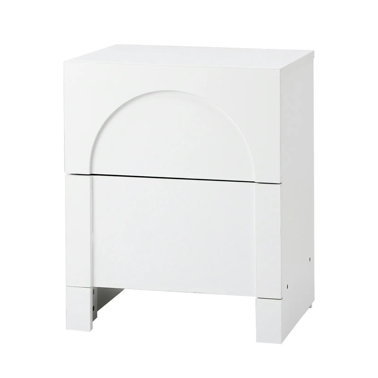 Oikiture Bedside Table 2 Drawers Side Table Storage Cabinet Nightstand White