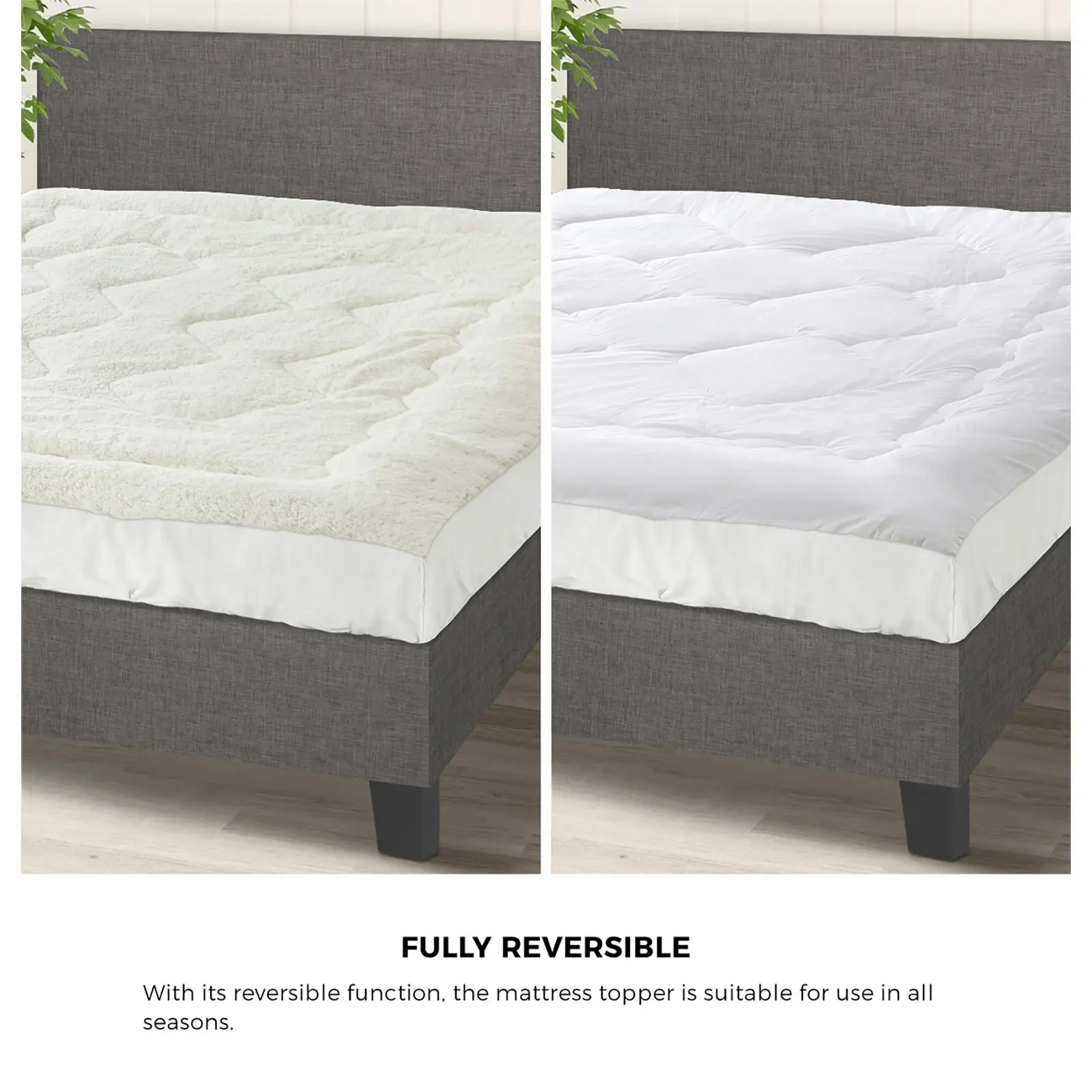 Bedra Sherpa Fleece Mattress Topper King Reversible