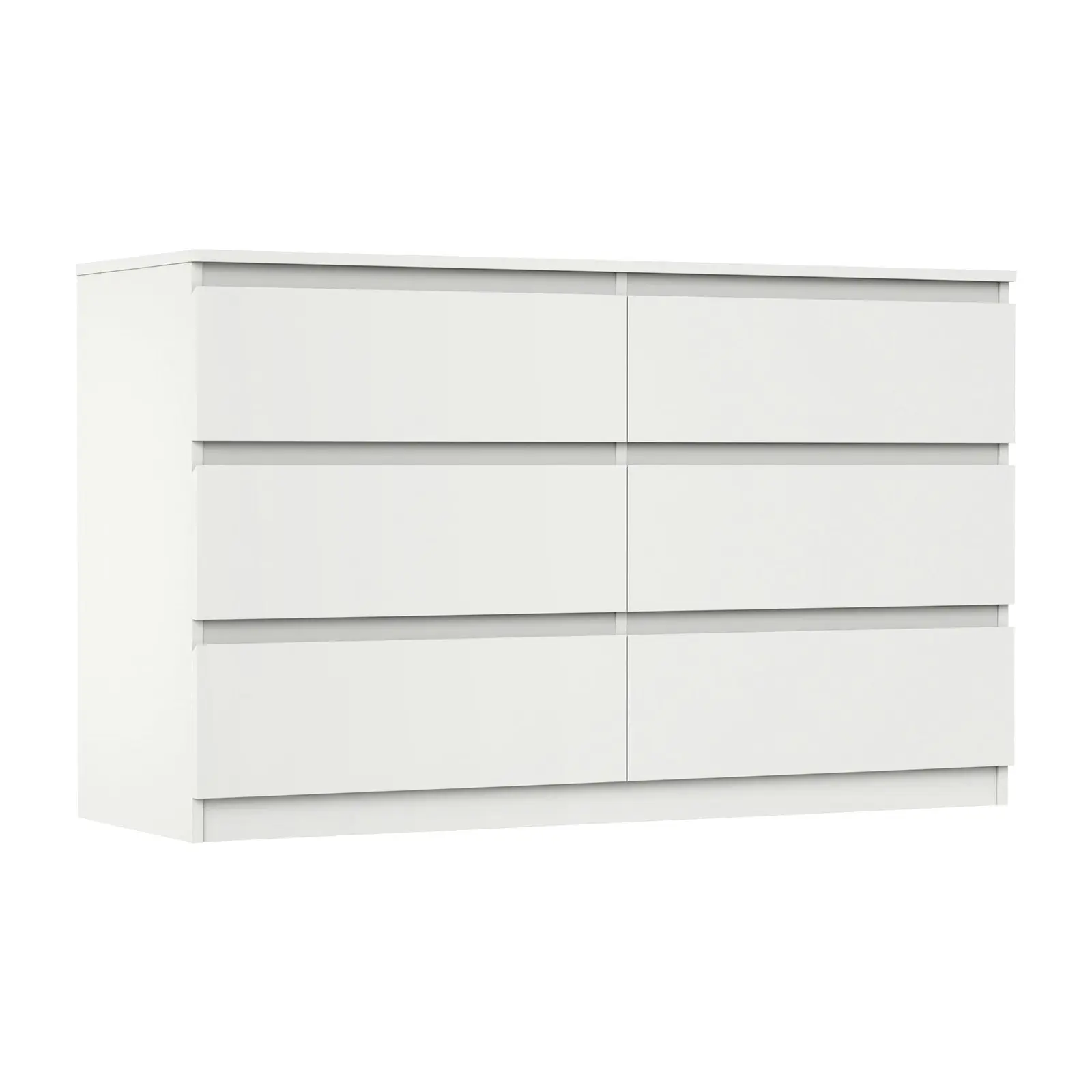 Oikiture 6 Chest of Drawers Lowboy Storage Cabinet Dresser Table Bedroom White