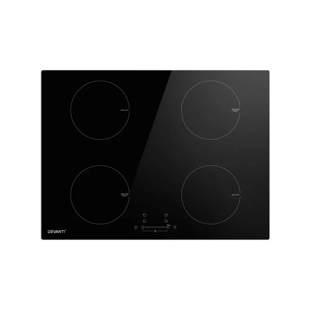 Devanti Electric Induction Cooktop 70cm Ceramic 4 Zones Stove Cook Top Hot Plate 7000W