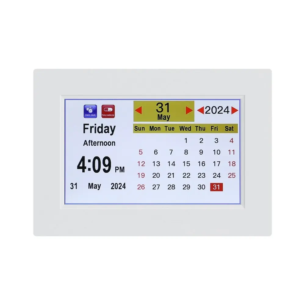 Artiss 8" Digital Day Clock Calendar Alarm White